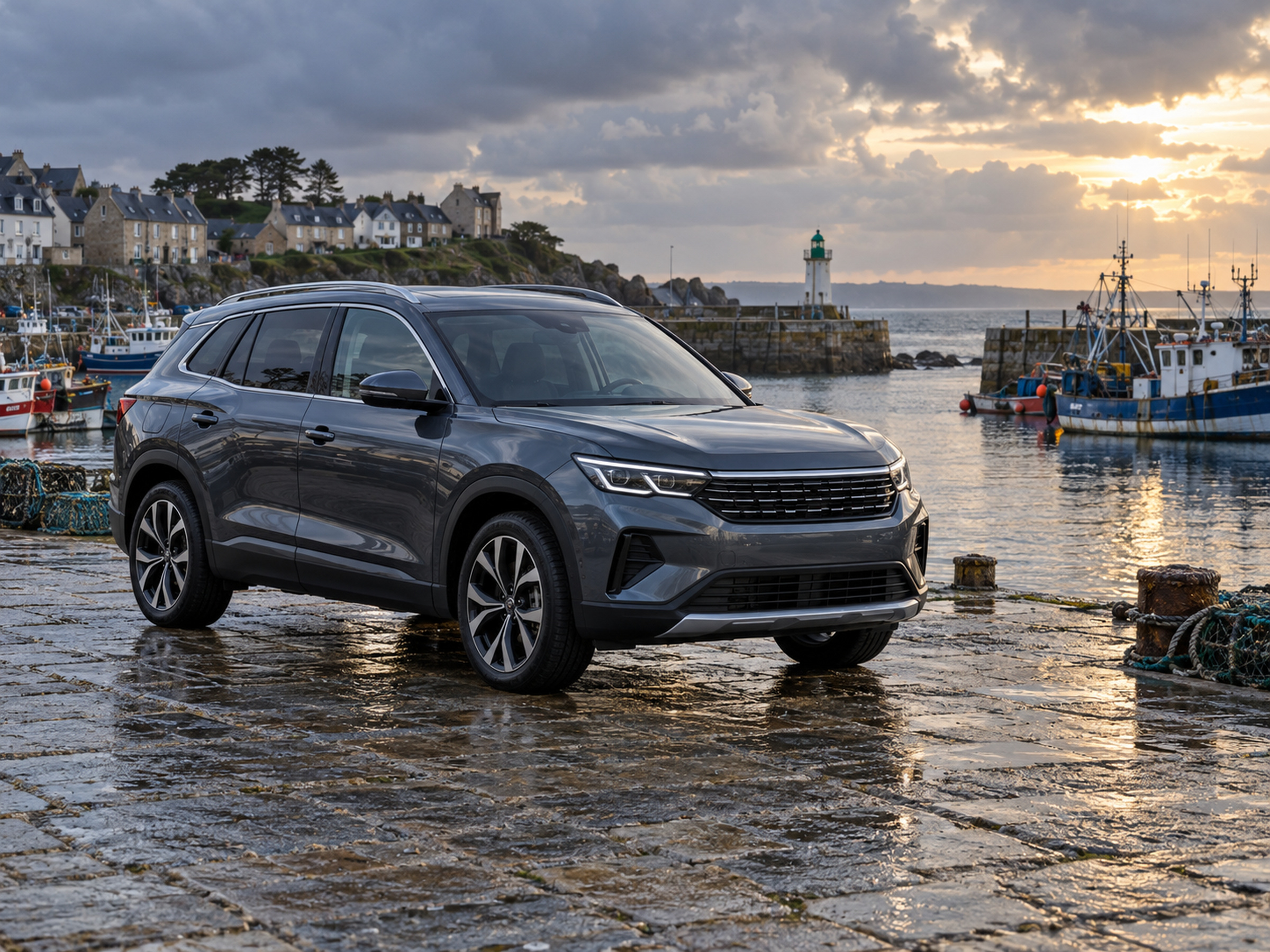SUV propre sur un quai breton